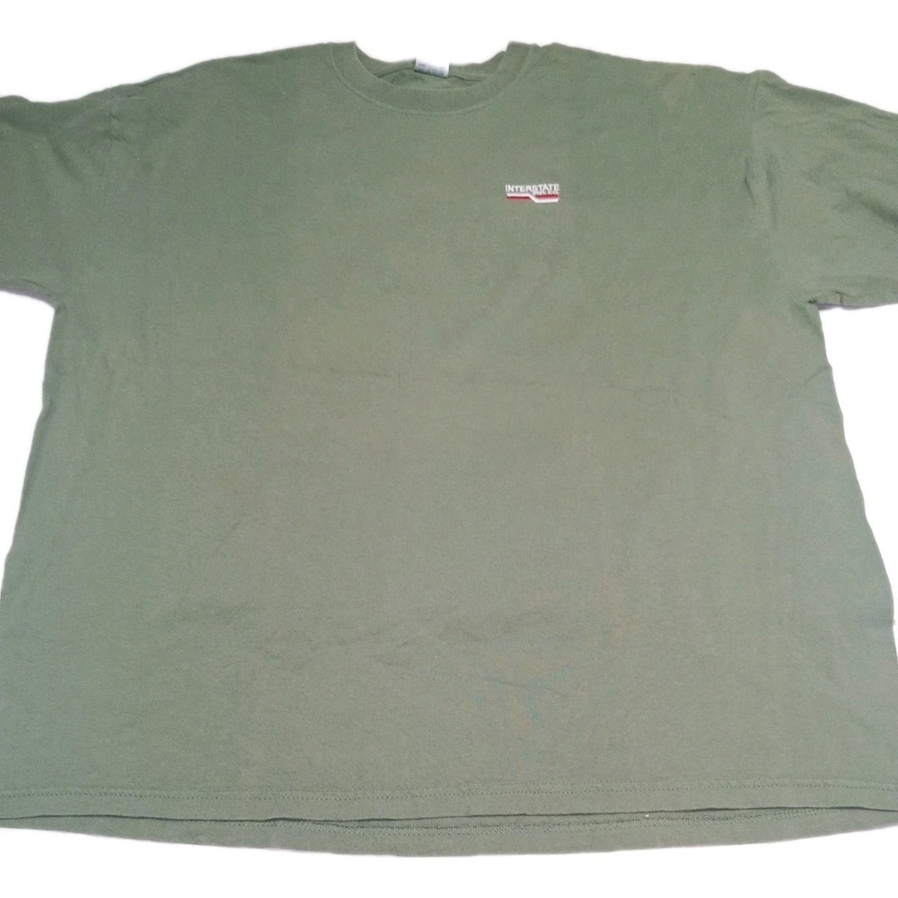 Interstate Trucking T Shirt XXL Green Gildan Ultra Cotton Graphic Back USA Tee